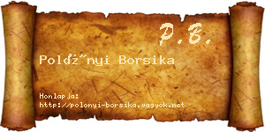 Polónyi Borsika névjegykártya